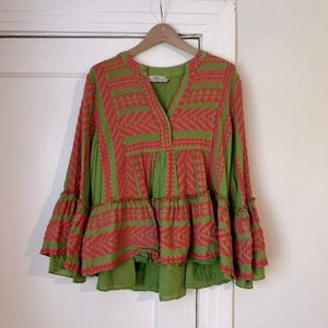 Anthropologie Devotion Twins Embroidered Top